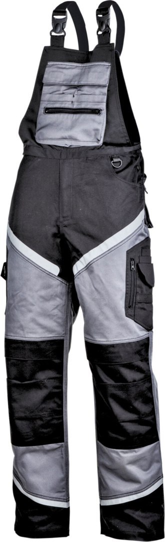 Ogrodniczki czarno-szare z pasami odblask., "2xl", ce, lahti Ogrodniczki czarno-szare z pasami odblask., "2xl", ce, lahti