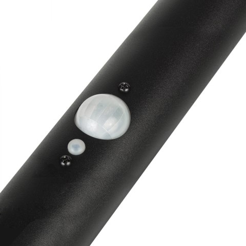 Solarna lampa LED Maclean, z czujnikiem, 3 tryby, wbijana, Li-ion 18650, IP44, 3,7V, 1200 mAh, Czarna, MCE465 B Solarna lampa LED Maclean, z czujnikiem, 3 tryby, wbijana, Li-ion 18650, IP44, 3,7V, 1200 mAh, Czarna, MCE465 B