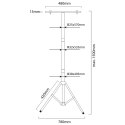 Statyw roboczy dla naświetlaczy Maclean, dla 2 naświetlaczy, LED, żólty, wykonany ze stali, max. wys. 1,5m, MCE583