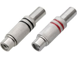 2231# Gniazdo rca-na kabel metal (czarno-czerwony)