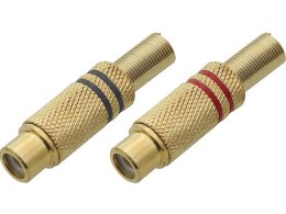 8965# Gniazdo rca-na kabel złote małe (czarno-czerwony)