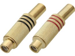 8967# Gniazdo rca-na kabel złote duże (czarno-czerwone)