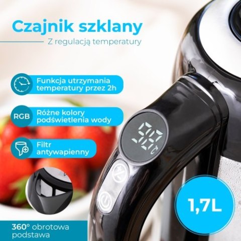 AD 1285 CZAJNIK SZKLANY 1,7 L Z REGULACJĄ TEM P. AD 1285 CZAJNIK SZKLANY 1,7 L Z REGULACJĄ TEM P.