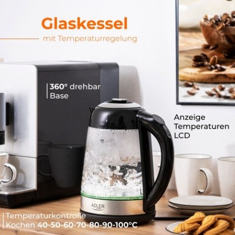 AD 1285 CZAJNIK SZKLANY 1,7 L Z REGULACJĄ TEM P. AD 1285 CZAJNIK SZKLANY 1,7 L Z REGULACJĄ TEM P.
