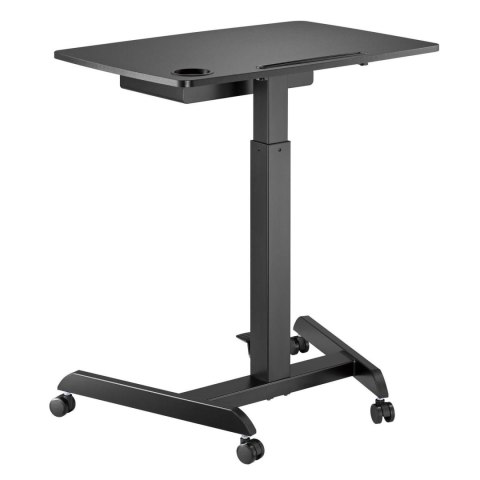 Biurko stolik do laptopa Maclean, regulacja wysokości, z szufladą, czarny do pracy stojąco siedzącej, max wys 113cm - 8kg max, M Biurko stolik do laptopa Maclean, regulacja wysokości, z szufladą, czarny do pracy stojąco siedzącej, max wys 113cm - 8kg max, M