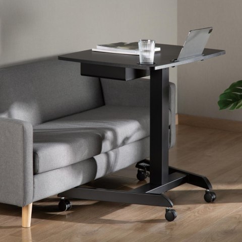 Biurko stolik do laptopa Maclean, regulacja wysokości, z szufladą, czarny do pracy stojąco siedzącej, max wys 113cm - 8kg max, M Biurko stolik do laptopa Maclean, regulacja wysokości, z szufladą, czarny do pracy stojąco siedzącej, max wys 113cm - 8kg max, M