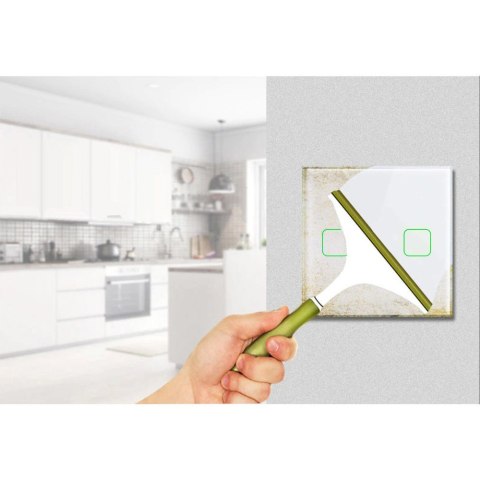 Dotykowy włącznik światła Maclean, podwójny, SMART, Tuya APP, szklany, biały z kwadratowym podśw. przycisku, 86x86mm, MCE717W Dotykowy włącznik światła Maclean, podwójny, SMART, Tuya APP, szklany, biały z kwadratowym podśw. przycisku, 86x86mm, MCE717W