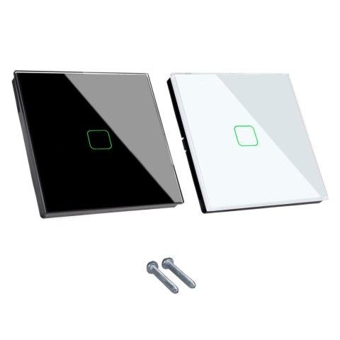 Dotykowy włącznik światła Maclean, pojedynczy, SMART, Tuya APP, szklany, biały z kwadratowym podśw. przycisku, 86x86mm, MCE716W Dotykowy włącznik światła Maclean, pojedynczy, SMART, Tuya APP, szklany, biały z kwadratowym podśw. przycisku, 86x86mm, MCE716W