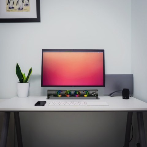 Głośniki komputerowe soundbar Audiocore 3Wx2, LED, USB 5v, wejście liniowe, AC955 Głośniki komputerowe soundbar Audiocore 3Wx2, LED, USB 5v, wejście liniowe, AC955
