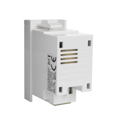 Gniazdo USB z ładowarką Maclean, pojedyncze, 1A, białe, MCE727W Gniazdo USB z ładowarką Maclean, pojedyncze, 1A, białe, MCE727W