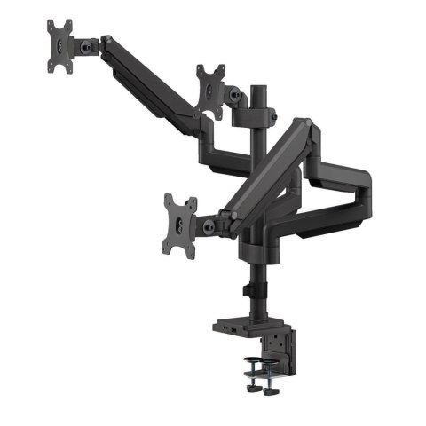 Uchwyt biurkowy do trzech monitorów czarny Ergo Office, ze sprężyną gazową, 17"-30", 7 kg, 1x USB 3.0, 2x mini-jack, ER-408B Uchwyt biurkowy do trzech monitorów czarny Ergo Office, ze sprężyną gazową, 17"-30", 7 kg, 1x USB 3.0, 2x mini-jack, ER-408B