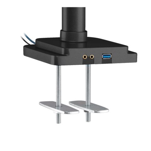 Uchwyt biurkowy do trzech monitorów czarny Ergo Office, ze sprężyną gazową, 17"-30", 7 kg, 1x USB 3.0, 2x mini-jack, ER-408B Uchwyt biurkowy do trzech monitorów czarny Ergo Office, ze sprężyną gazową, 17"-30", 7 kg, 1x USB 3.0, 2x mini-jack, ER-408B