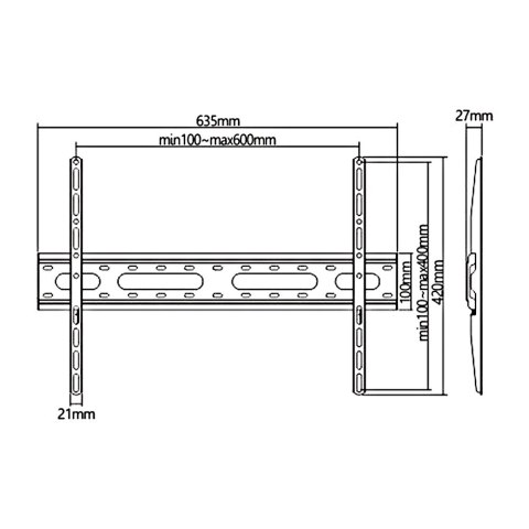 Uchwyt do TV ekonomiczny Maclean, max vesa 400x400, 32-55", 45kg, czarny, MC-938 Uchwyt do TV ekonomiczny Maclean, max vesa 400x400, 32-55", 45kg, czarny, MC-938