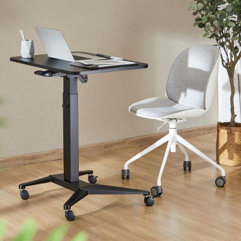 Mobilne biurko stolik na laptop Maclean, czarne, pneumatyczna regulacja wysokości, 80x52cm, 8kg max, 109cm wys, MC-453B Mobilne biurko stolik na laptop Maclean, czarne, pneumatyczna regulacja wysokości, 80x52cm, 8kg max, 109cm wys, MC-453B