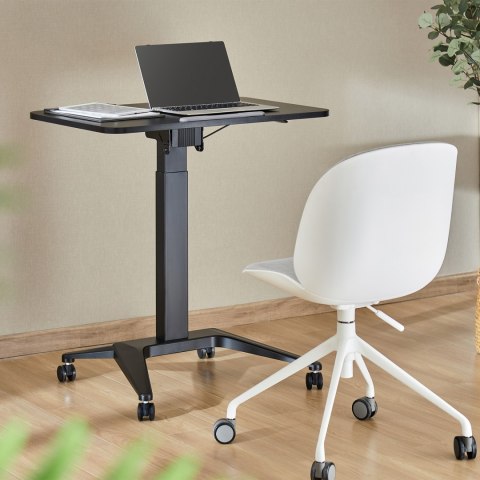 Mobilne biurko stolik na laptop Maclean, czarne, pneumatyczna regulacja wysokości, 80x52cm, 8kg max, 109cm wys, MC-453B Mobilne biurko stolik na laptop Maclean, czarne, pneumatyczna regulacja wysokości, 80x52cm, 8kg max, 109cm wys, MC-453B