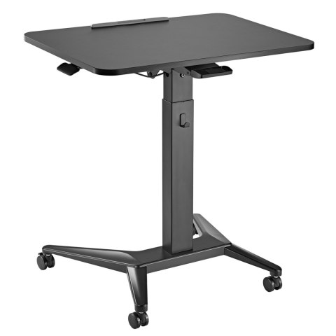 Mobilne biurko stolik na laptop Maclean, czarne, pneumatyczna regulacja wysokości, 80x52cm, 8kg max, 109cm wys, MC-453B Mobilne biurko stolik na laptop Maclean, czarne, pneumatyczna regulacja wysokości, 80x52cm, 8kg max, 109cm wys, MC-453B