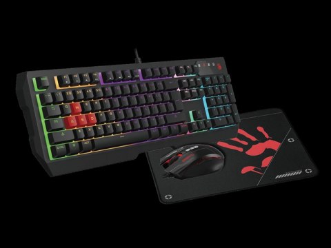 Zestaw klawiatura + mysz + podkładka A4TECH BLOODY USB B1700 Bloody Bundle Set ( B140N +ES7 + BP-50M) USB/ Esports Black (USB) Zestaw klawiatura + mysz + podkładka A4TECH BLOODY USB B1700 Bloody Bundle Set ( B140N +ES7 + BP-50M) USB/ Esports Black (USB)