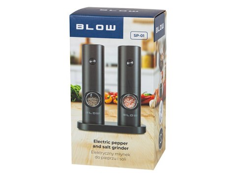 44-590# Elektryczny młynek do soli i pieprzu z okienkiem blow sp-01 44-590# Elektryczny młynek do soli i pieprzu z okienkiem blow sp-01
