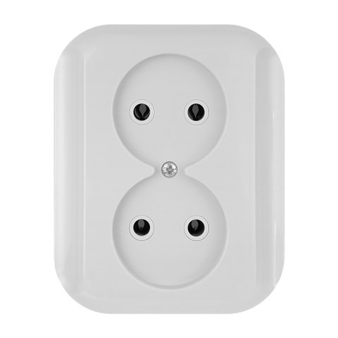Gniazdo podwójne p/t 2x2p 16A, 250V, TOPAZ, biały Gniazdo podwójne p/t 2x2p 16A, 250V, TOPAZ, biały
