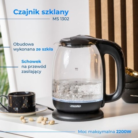 MS 1302 BLACK CZAJNIK SZKLANY 1,7 L MS 1302 BLACK CZAJNIK SZKLANY 1,7 L