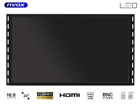 Monitor dotykowy open frame led 24cali hdmi usb vga bnc 12v 230v full hd Monitor dotykowy open frame led 24cali hdmi usb vga bnc 12v 230v full hd
