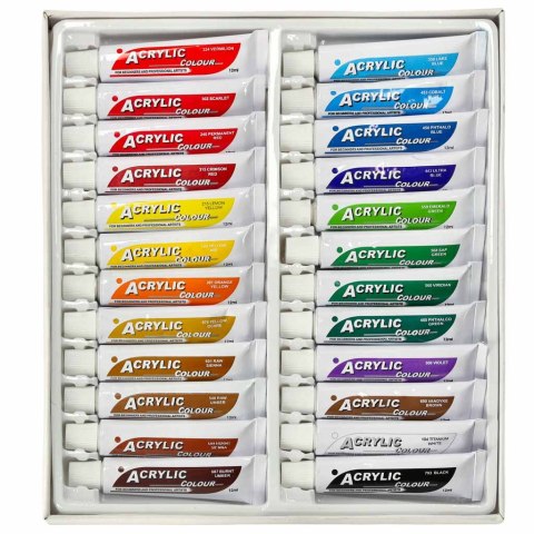 FARBY AKRYLOWE 12 ML X 24 KOLORY FARBY AKRYLOWE 12 ML X 24 KOLORY