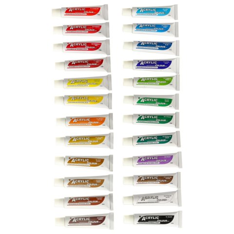 FARBY AKRYLOWE 12 ML X 24 KOLORY FARBY AKRYLOWE 12 ML X 24 KOLORY