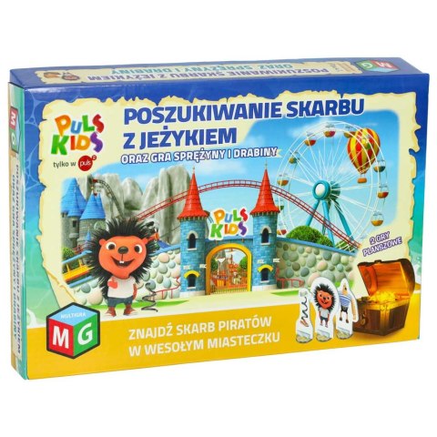 GRA PLANSZOWA POSZUKIWANIE SKARBU Z JEŻYKIEM SPRĘŻYNY I DRABINY 5+ MULTIGRA GRA PLANSZOWA POSZUKIWANIE SKARBU Z JEŻYKIEM SPRĘŻYNY I DRABINY 5+ MULTIGRA
