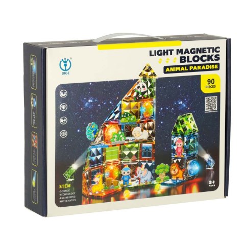KLOCKI MAGNETYCZNE ŚWIECĄCE 90 EL. KLOCKI MAGNETYCZNE ŚWIECĄCE 90 EL.