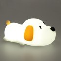 LAMPKA NOCNA DLA DZIECI SILIKONOWA DOTYKOWA MIĘKKA LED USB BIAŁA PIESEK LEŻĄCY
