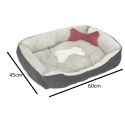 LEGOWISKO DLA PSA KOTA KANAPA SOFA POSŁANIE KOJEC PODUSZKA MIĘKKIE 60 X 45CM SZARE