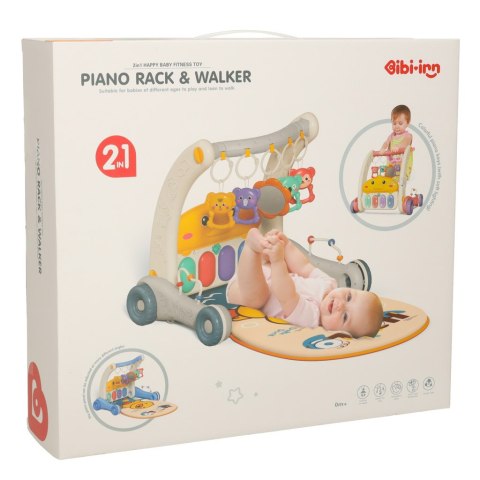 MATA EDUKACYJNA CHODZIK PCHACZ Z PIANINKIEM 2W1 BIBI-INN RÓŻOWA MATA EDUKACYJNA CHODZIK PCHACZ Z PIANINKIEM 2W1 BIBI-INN RÓŻOWA