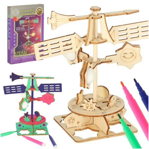 ZESTAW NAUKOWY PRZYRODNICZY MODEL 3D DREWNIANY WIATROWSKAZ