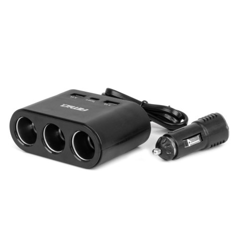 Rozdzielacz gniazda zapalniczki z ładowarką 2x usb-a 1x usb-c 12v 24v 120w 70cm amio-04361 Rozdzielacz gniazda zapalniczki z ładowarką 2x usb-a 1x usb-c 12v 24v 120w 70cm amio-04361
