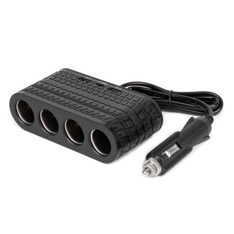 Rozdzielacz gniazda zapalniczki z ładowarką 2x usb-a 1x usb-c 12v 24v 120w 80cm amio-04367 Rozdzielacz gniazda zapalniczki z ładowarką 2x usb-a 1x usb-c 12v 24v 120w 80cm amio-04367