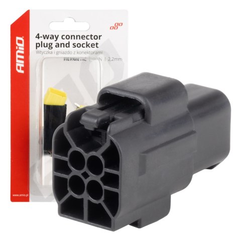Złącze elektryczne wodoodporne zestaw 4 pin 2.2mm amio-04348 Złącze elektryczne wodoodporne zestaw 4 pin 2.2mm amio-04348