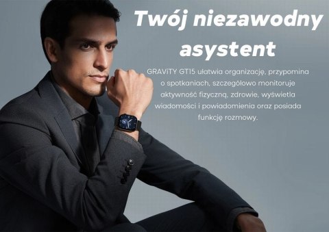 Smartwatch Damski GRAVITY GT15-10 Biały Pasek Silikonowy + Złota Bransoleta Smartwatch Damski GRAVITY GT15-10 Biały Pasek Silikonowy + Złota Bransoleta