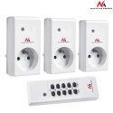 Gniazdka sterowane pilotem Maclean, wewnętrzne, sieciowe, 3szt, programowalne+ bateria do pilota, MCE153