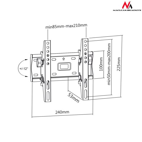MC-667N 40043 Uchwyt do telewizora 13-42 cali czarny do 25kg max vesa 200x200 MC-667N 40043 Uchwyt do telewizora 13-42 cali czarny do 25kg max vesa 200x200