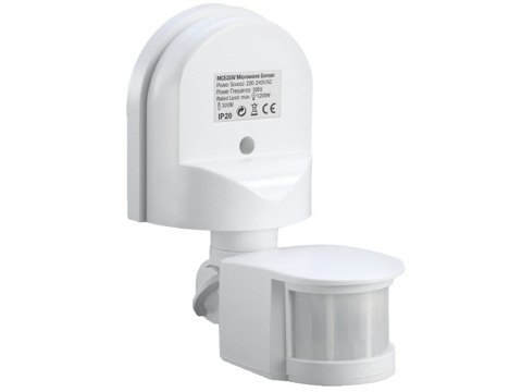 Ścienny czujnik ruchu i zmierzchu Maclean, 180°, max. 1200W, biały, MCE25 W Ścienny czujnik ruchu i zmierzchu Maclean, 180°, max. 1200W, biały, MCE25 W