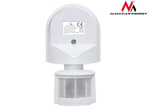 Ścienny czujnik ruchu i zmierzchu Maclean, 180°, max. 1200W, biały, MCE25 W Ścienny czujnik ruchu i zmierzchu Maclean, 180°, max. 1200W, biały, MCE25 W