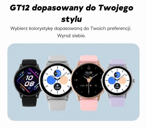 Smartwatch Damski GRAVITY GT12-1 Czarny Pasek Silikonowy + Czarna Bransoleta Smartwatch Damski GRAVITY GT12-1 Czarny Pasek Silikonowy + Czarna Bransoleta