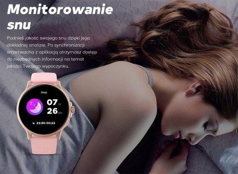 Smartwatch Damski GRAVITY GT12-2 Granatowy Pasek Silikonowy + Czarna Bransoleta Smartwatch Damski GRAVITY GT12-2 Granatowy Pasek Silikonowy + Czarna Bransoleta