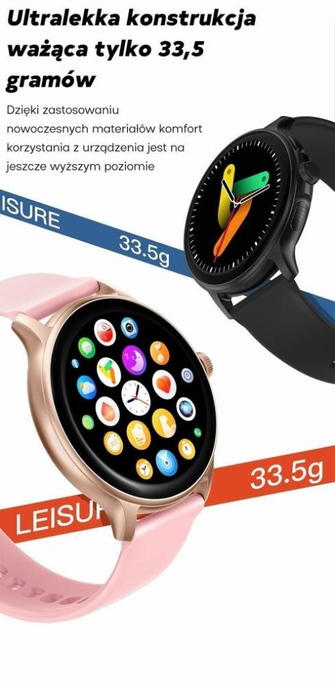 Smartwatch Damski GRAVITY GT12-3 Różowy Pasek Silikonowy + Bransoleta Różowe Złoto Smartwatch Damski GRAVITY GT12-3 Różowy Pasek Silikonowy + Bransoleta Różowe Złoto