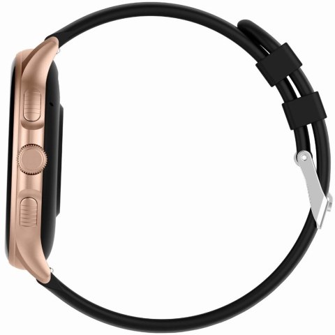 Smartwatch Damski GRAVITY GT12-4 Czarny Pasek Silikonowy + Bransoleta Różowe Złoto Smartwatch Damski GRAVITY GT12-4 Czarny Pasek Silikonowy + Bransoleta Różowe Złoto