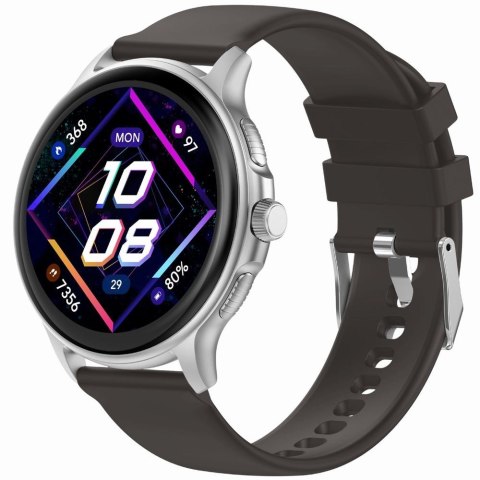 Smartwatch Damski GRAVITY GT12-7 Czarny Pasek Silikonowy + Srebrna Bransoleta Smartwatch Damski GRAVITY GT12-7 Czarny Pasek Silikonowy + Srebrna Bransoleta