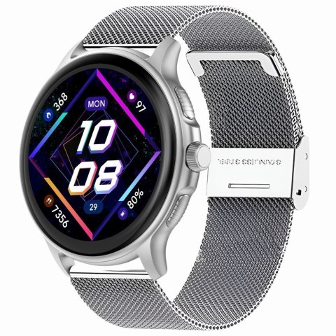 Smartwatch Damski GRAVITY GT12-7 Czarny Pasek Silikonowy + Srebrna Bransoleta Smartwatch Damski GRAVITY GT12-7 Czarny Pasek Silikonowy + Srebrna Bransoleta