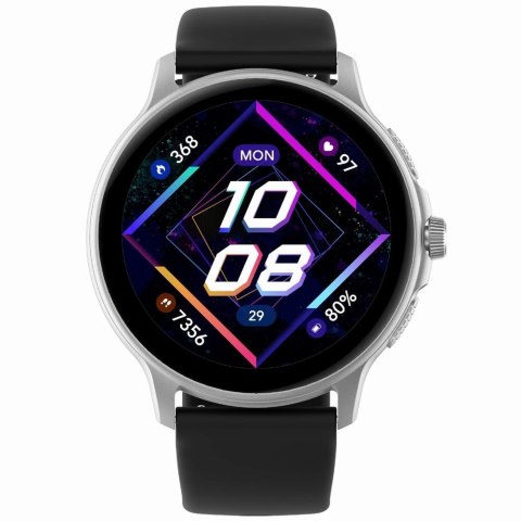 Smartwatch Damski GRAVITY GT12-7 Czarny Pasek Silikonowy + Srebrna Bransoleta Smartwatch Damski GRAVITY GT12-7 Czarny Pasek Silikonowy + Srebrna Bransoleta