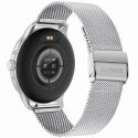 Smartwatch Damski GRAVITY GT12-7 Czarny Pasek Silikonowy + Srebrna Bransoleta