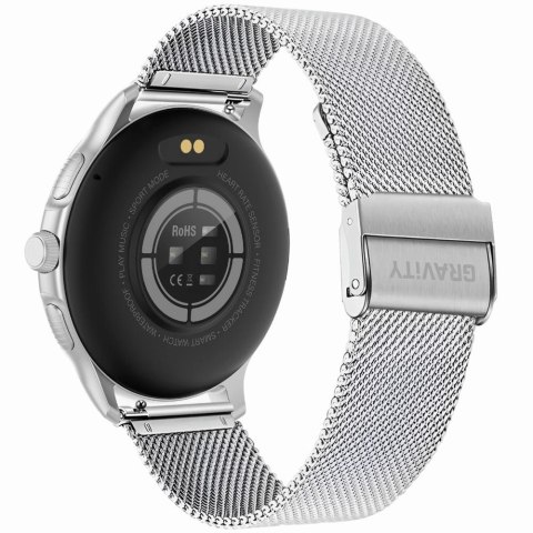 Smartwatch Damski GRAVITY GT12-7 Czarny Pasek Silikonowy + Srebrna Bransoleta Smartwatch Damski GRAVITY GT12-7 Czarny Pasek Silikonowy + Srebrna Bransoleta